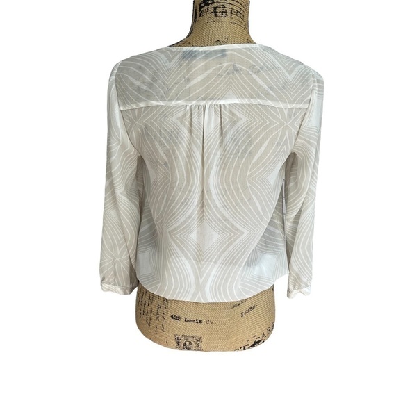 The Limited Sheer Swirl Neutral Office Blouse - Picture 2 of 9